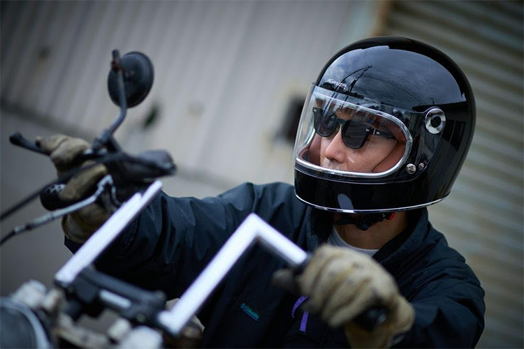 バイク フルフェース ヘルメット LAMP2 ブラック [HORIZONHELMETS]